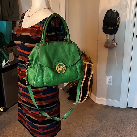 Green Michael Kors Purse with Strap - Picture 8 of 9